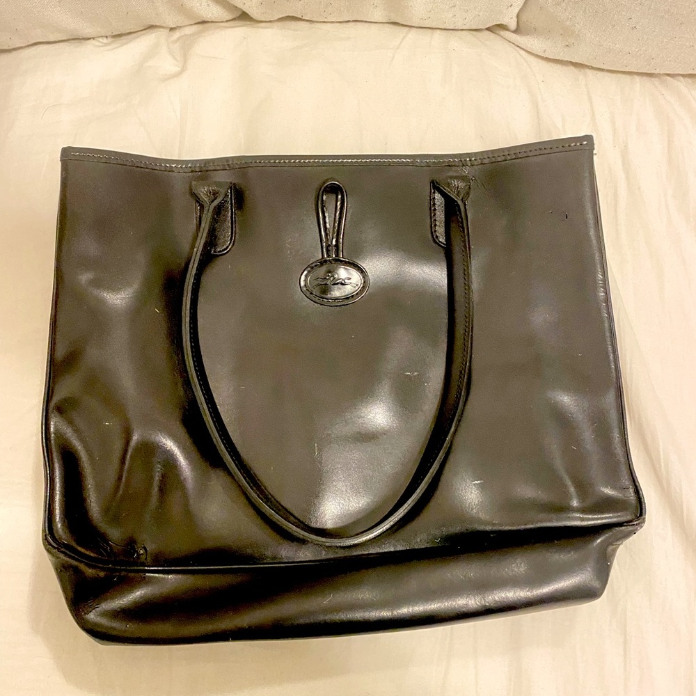 Longchamp classic black leather bag